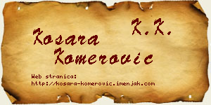 Kosara Komerović vizit kartica